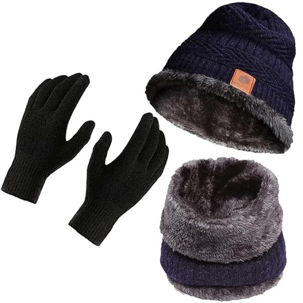 Boldfit Winter Cap for Men–Woolen Beanie, Neck Warmer, Muffler, and Thermal Gloves for Men & Women – Cold Weather Outdoor Wear - Image 2