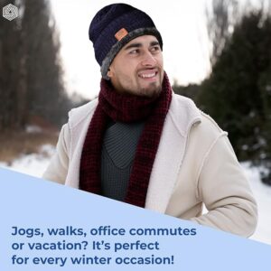 Boldfit Winter Cap for Men–Woolen Beanie, Neck Warmer, Muffler, and Thermal Gloves for Men & Women – Cold Weather Outdoor Wear
