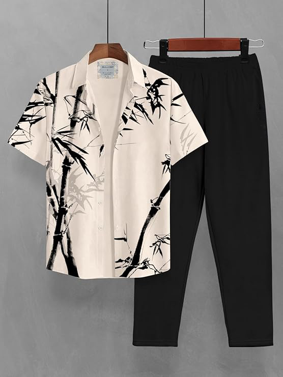 Clothing Set with Trendy Shirt & Pants Co-ords for Men